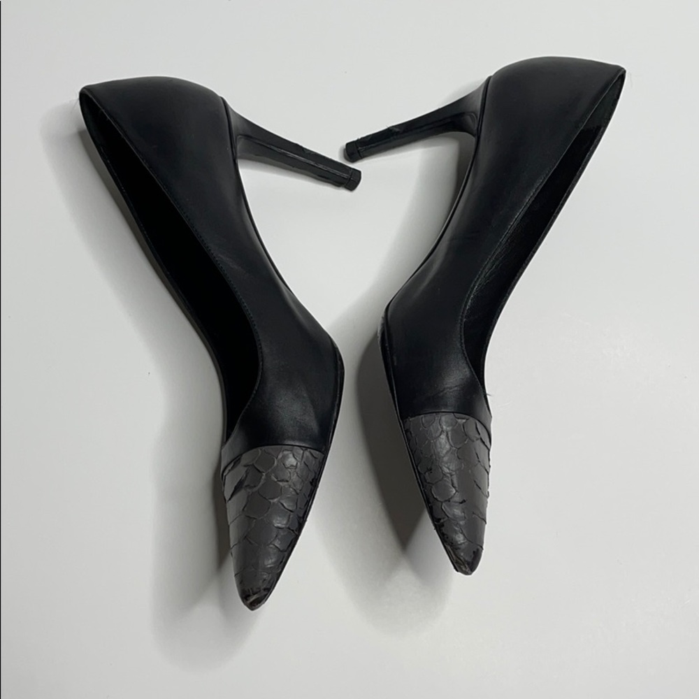 Saint Laurent, Python Toe Janis Pumps - image 8